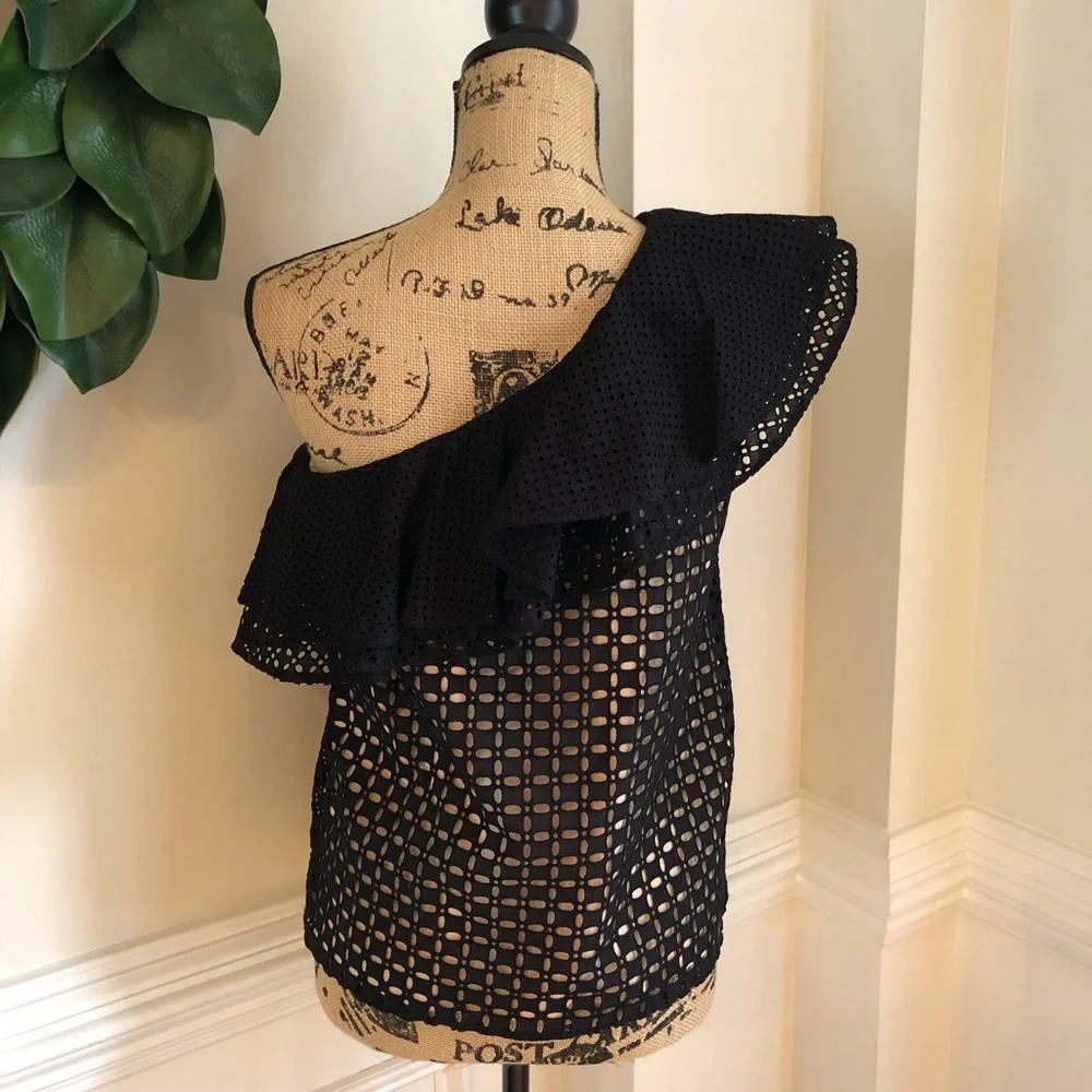 J. Crew Eyelet One Shoulder Top  NWT